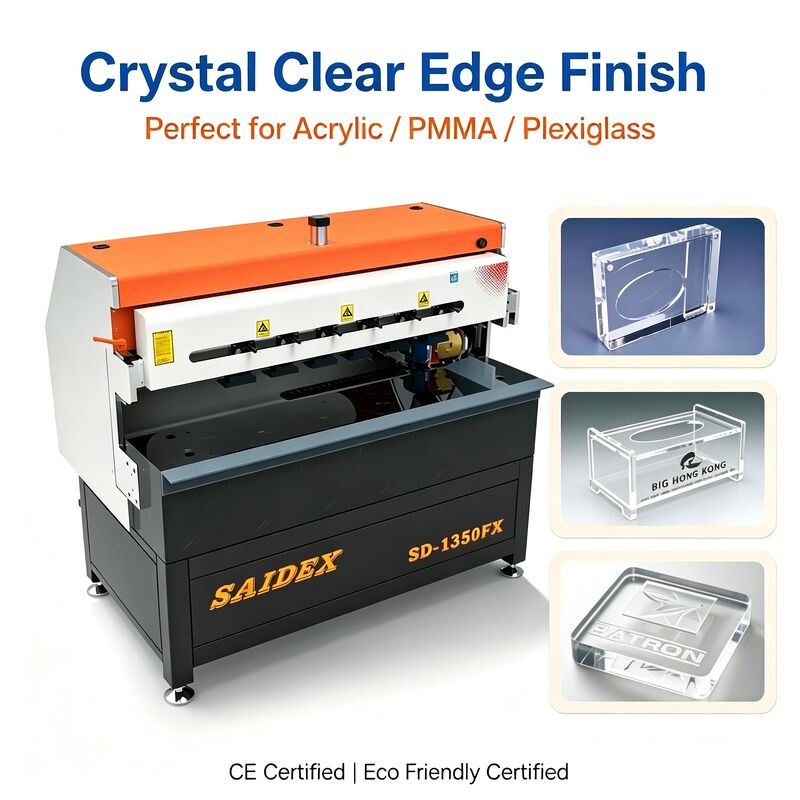 Μεγάλη ταχύτητα 0-2m/min 3,5kw Power Acrylic PMMA γυαλιστική μηχανή με 1350mm περιοχή εργασίας